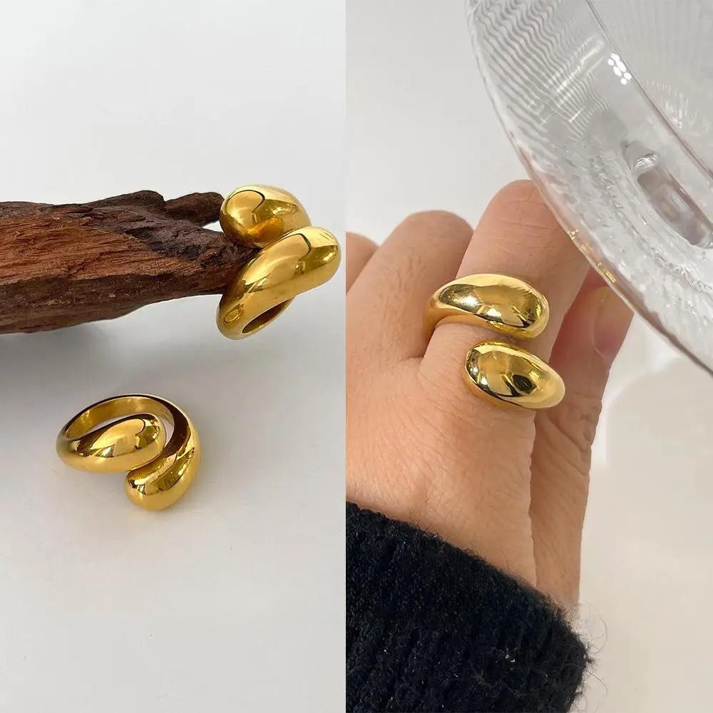 Bague goutte d’eau dorée