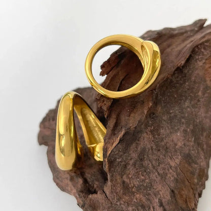 Bague goutte d’eau dorée