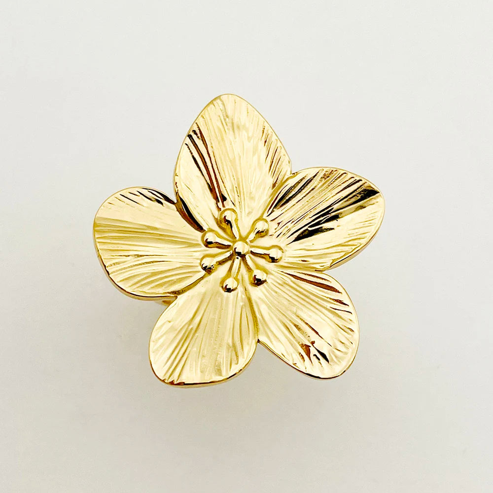 Bague fleur dorée