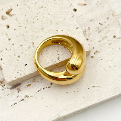 Bague goutte d’eau dorée